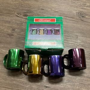 Vintage Set of Metallic Mugs